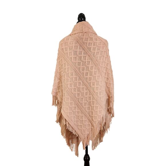 MIXIT Mommy and Me Pink Knit Poncho Set, One Size - Picture 4 of 13